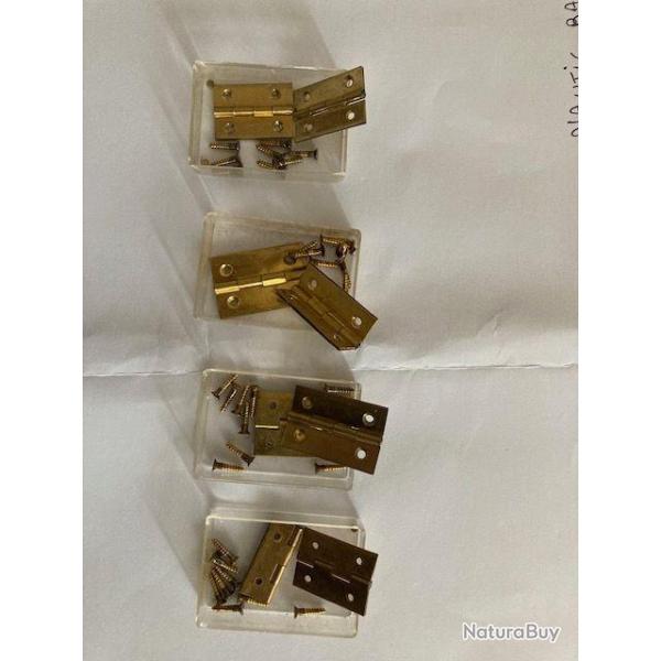 1 lot de 4 paires de mini charni�res en laiton