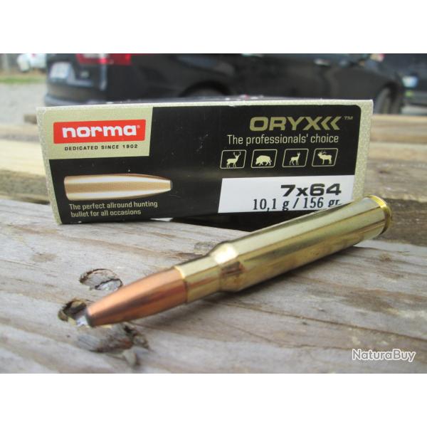20 cartouches ORYX 7x64 en 10.1 g/ 156gn de NORMA