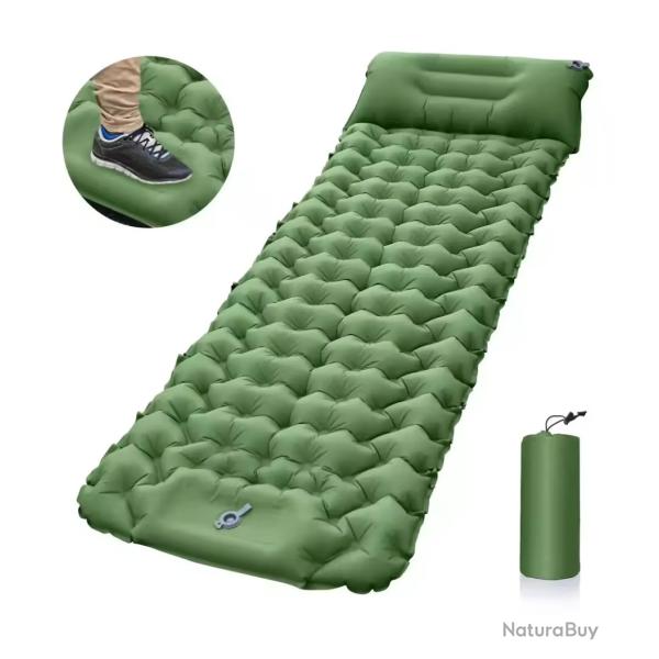Matelas de Couchage Gonflable Trekking - Pompe Int�gr�e - Ultra-L�ger & Imperm�able Vert