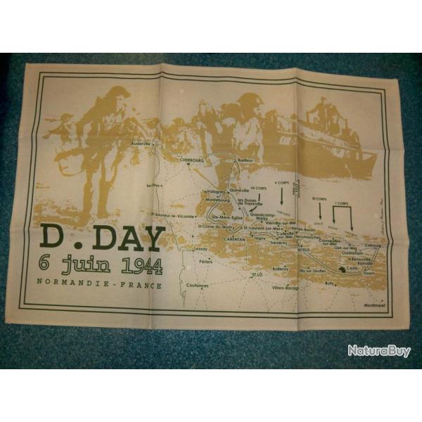 Beau Torchon d�coratif et comm�moratif D.DAY 1944 plages d�barquement  NEUF  x312