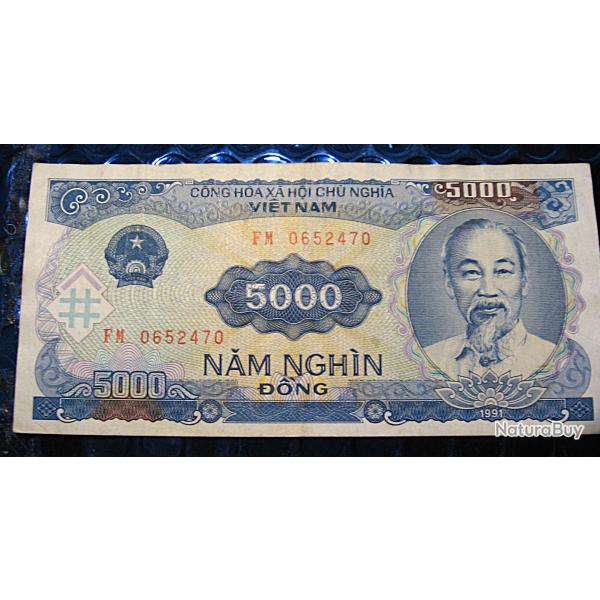 Vietnam  billet de 5000 dong 1993 ttb