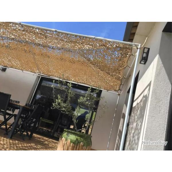 Filet de camouflage renforc� Bartavel - 80% d'ombrage - Sable 5x5m Sable