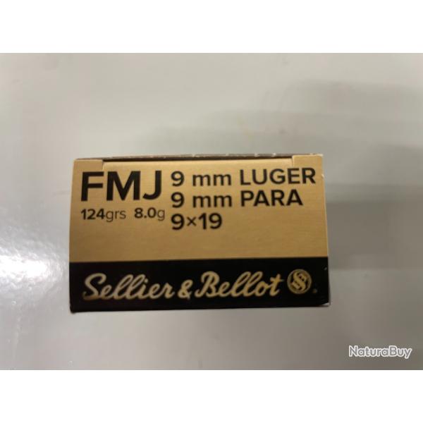 SELLIER BELLOT 9X9 8G/124GR BOITE DE 50 BALLES  VENDU PAR 10 BOITES FRAIS DE PORT OFFERT