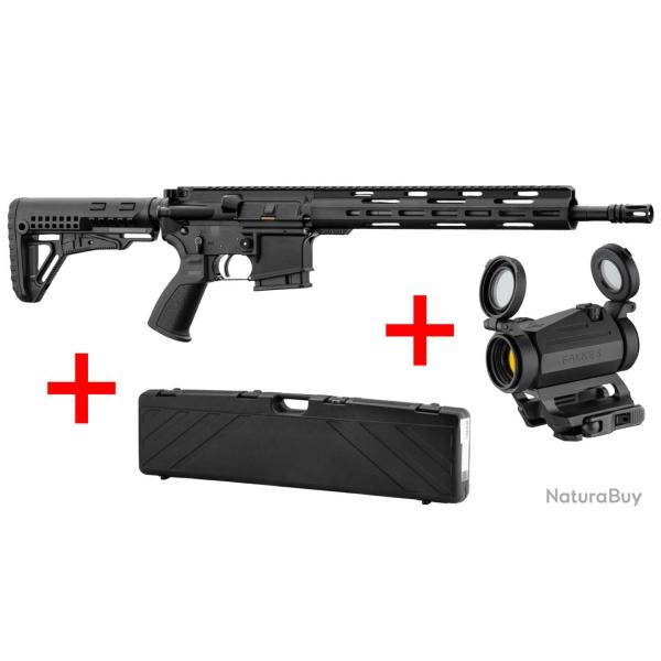 Pack Carabine semi-automatique AR15 LDT L4S + Point rouge + Mallette - 5.56 mm / 27 cm