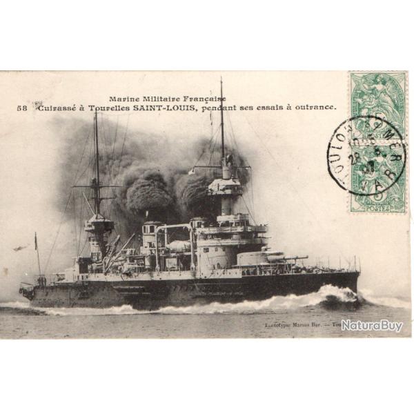 CPA-Marine Militaire Francise-Cuirass� � Tourelles Saint-Louis, pendant ses essais � outrance N�1148