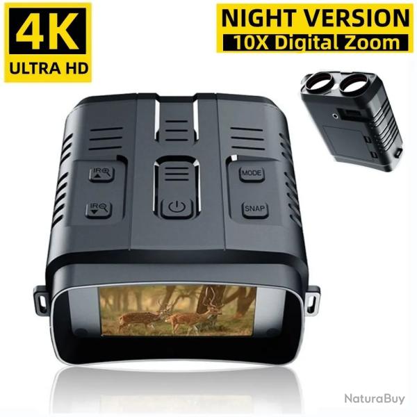 Jumelles de Vision Nocturne Appareil 4K Numrique, 10x, 800m Lunettes Infrarouge, WiFi