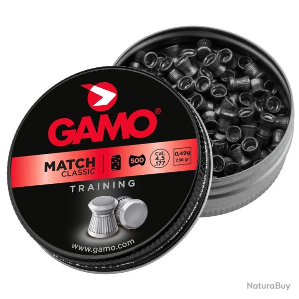 BO�TE DE 250 PLOMBS PLATS GAMO MATCH CLASSIC 4.5mm