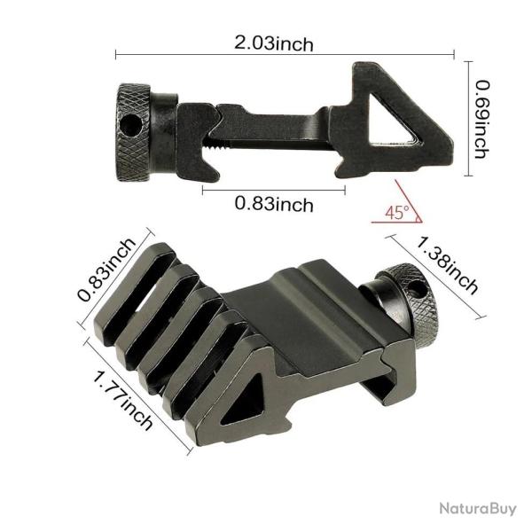 Montage rail picatinny � 45� pour viseur d�port�
