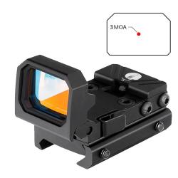 Micro Red dot 3 MOA avec syst&egrave;me de vis&eacute;e r&eacute;tractable, platine glock et rail picatinny tous calibres