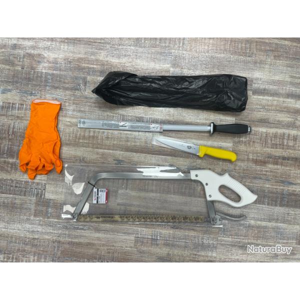 Pack Approche sp�cial d�coupe / Scie + Couteau + fusil + gants + sac