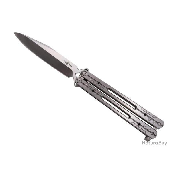 COUTEAU PAPILLON THIRD 13CM TOUT INOX SATINE