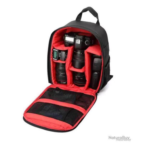 SAC APPAREIL PHOTO AVEC COMPARTIMENTS - IMPERM�ABLE ET REMBOURR� - ROUGE - LIVRAISON GRATUITE