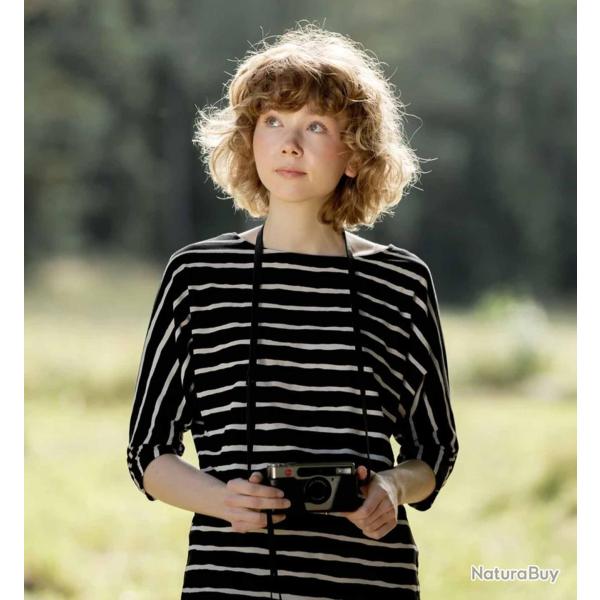 Haut marini�re femme manches longues coton modal � rayures Noir et Blanc ray� noir&blanc 2XL