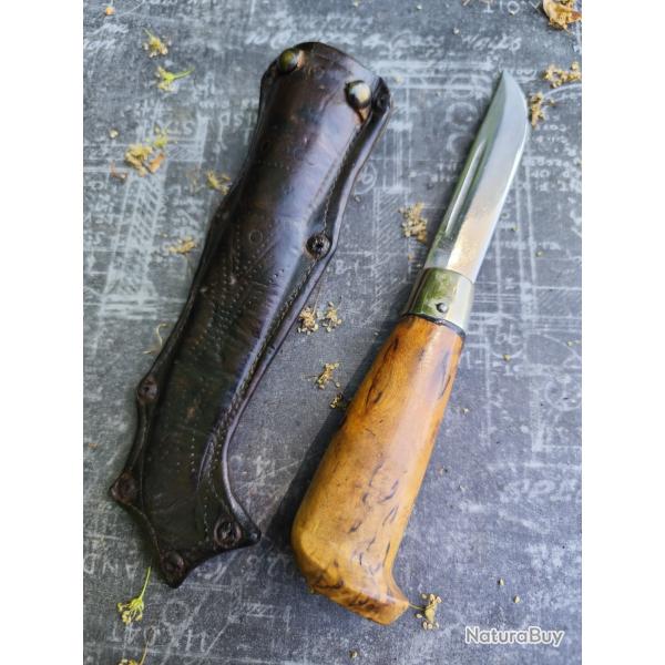 Superbe couteau puukko Martiini finlandais vintage ann�es 40 / 50.