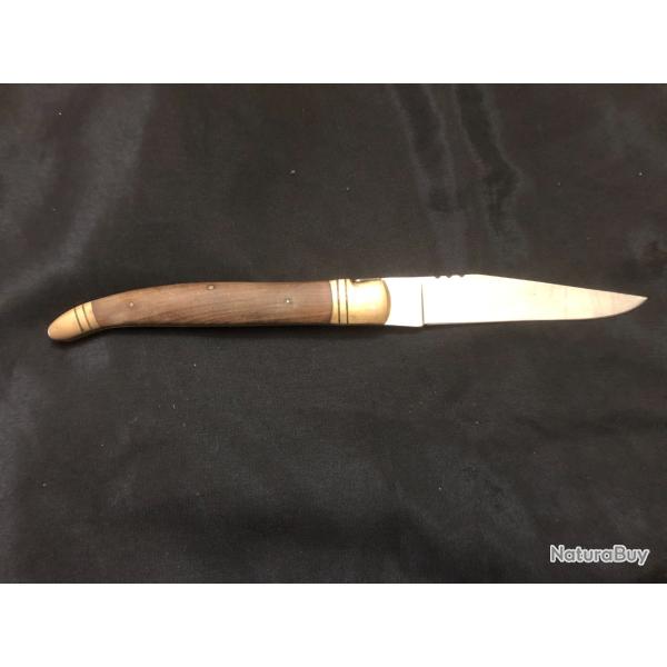 LAGUIOLE GRAND COUTEAU  PLIANT MANCHE EN BOIS  32CM