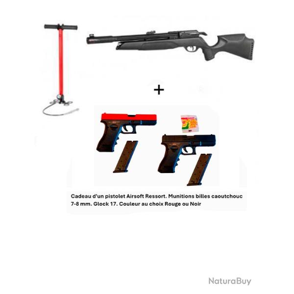 PACK-CADEAU ! Pack-8 Carabine Arrow Gamo 4,5 mm + Cadeau pistolet Airsoft Ressort Glock 17.C. 7-8 mm