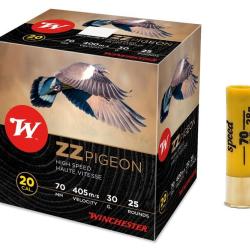 BOITE DE 25 CARTOUCHES WINCHESTER ZZ PIGEON 30G BOURRE JUPE CAL.20 70 PLOMB