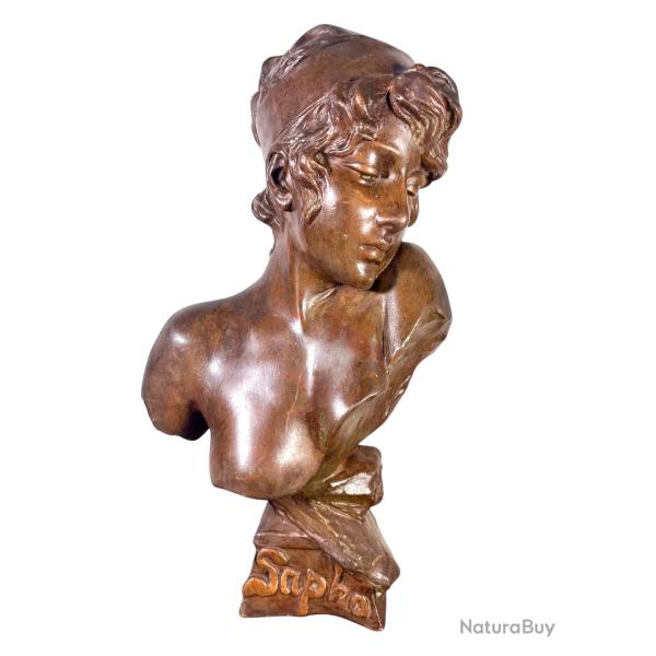 Sapho bronze par emmanuel Villanis