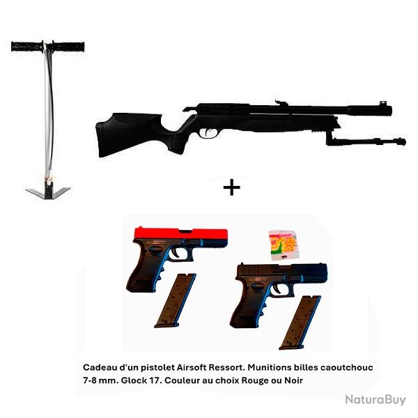PACK-CADEAU ! Pack-12 Carabine Arrow Gamo 4,5 mm + Cadeau pistolet Airsoft Ressort Glock 17 - 7-8 mm