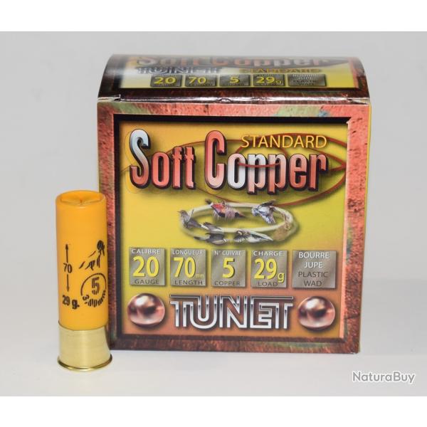 boite 25 cartouches tunet soft copper cal 20/70 , 29 grammes, numero 5
