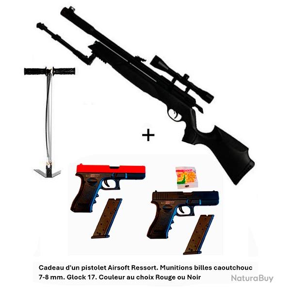 PACK-CADEAU ! Pack-14 Carabine Arrow Gamo 5,5 mm + Cadeau pistolet Airsoft Ressort Glock 17 - 7-8 mm