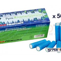 Fus&eacute;es d'artifice 50 cr&eacute;pitantes et com&egrave;te argent&eacute;s pour alarme