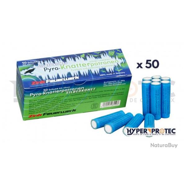 Fus�es d'artifice 50 cr�pitantes et com�te argent�s pour alarme