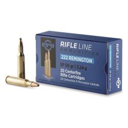 Munitions PARTIZAN calibre 222 Rem Softpoint 50gr - 3.23g x20