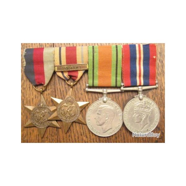 SET 4 MEDALS THE AFRICA STAR 1942-43 Original Commonwealth WW2 Campaign Medal