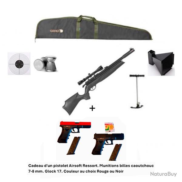 PACK-CADEAU ! Pack-15 Carabine Arrow Gamo 5,5 mm + Cadeau pistolet Airsoft Ressort Glock 17 - 7-8 mm