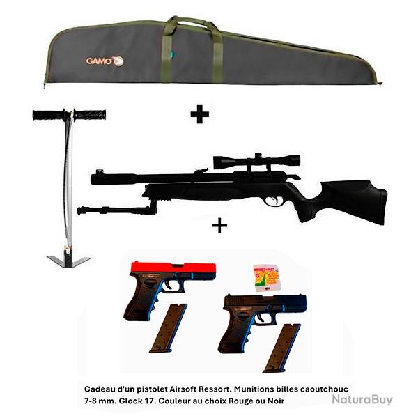 PACK-CADEAU ! Pack-17 Carabine Arrow Gamo 4,5 mm + Cadeau pistolet Airsoft Ressort Glock 17 - 7-8 mm