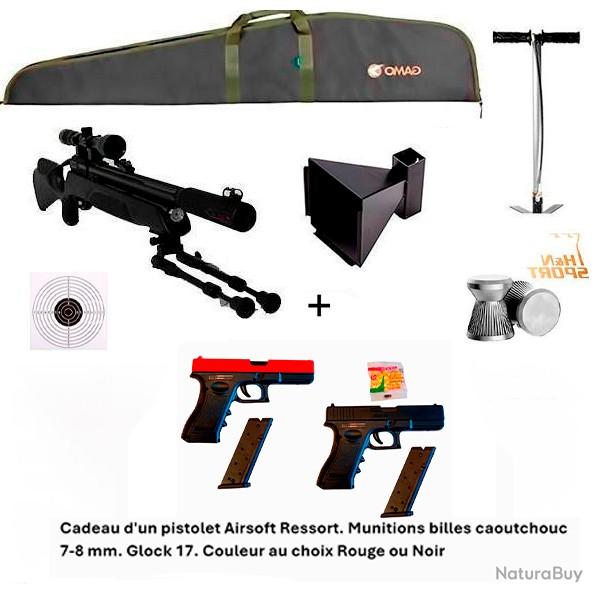 PACK-CADEAU ! Pack-20 Carabine Arrow Gamo 5,5 mm + Cadeau pistolet Airsoft Ressort Glock 17 - 7-8 mm