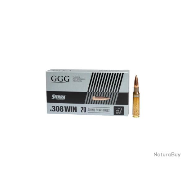 CARTOUCHES GGG CAL 308 WIN HPBT SIERRA MATCHKING 175GR X20