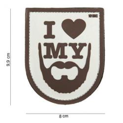 Patch 3D PVC "I Love My Beard" (101 Inc) Marron