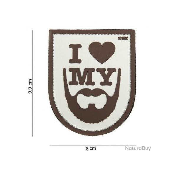 Patch 3D PVC "I Love My Beard" (101 Inc) Marron