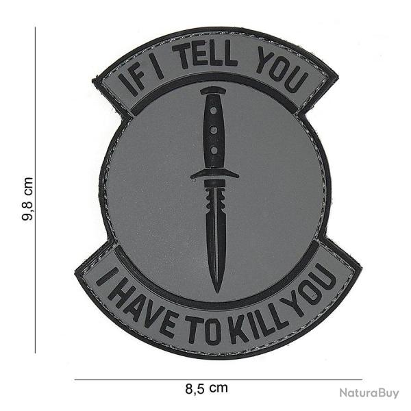Patch 3D PVC "If I Tell You" (101 Inc) Chaos Grey