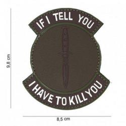 Patch 3D PVC "If I Tell You" (101 Inc) Marron
