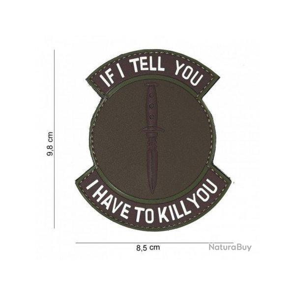Patch 3D PVC "If I Tell You" (101 Inc) Marron