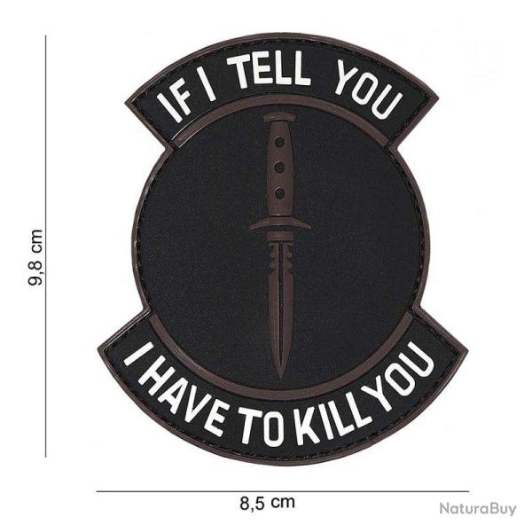 Patch 3D PVC "If I Tell You" (101 Inc) Noir