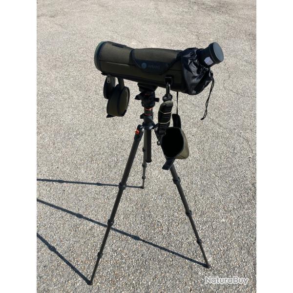 LONGUE VUE NATURE TREK HAWKE 20-60X80 +TREPIED CARBON REGLEABLE GARANTIE 2 ANS LIVAISON GRATUITE