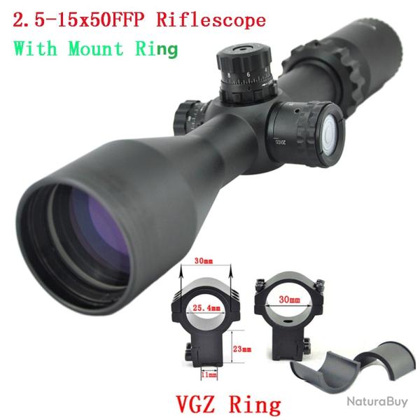 Visionking-Lunette de vise grand angle FFP, Mil-dot, tube 4.2 de 30mm -**11mm High Ring