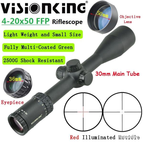 Visionking professionnel 4-20x50 FFP lunette de chasse grand Angle 30mm LIVRAISON GRATUITE