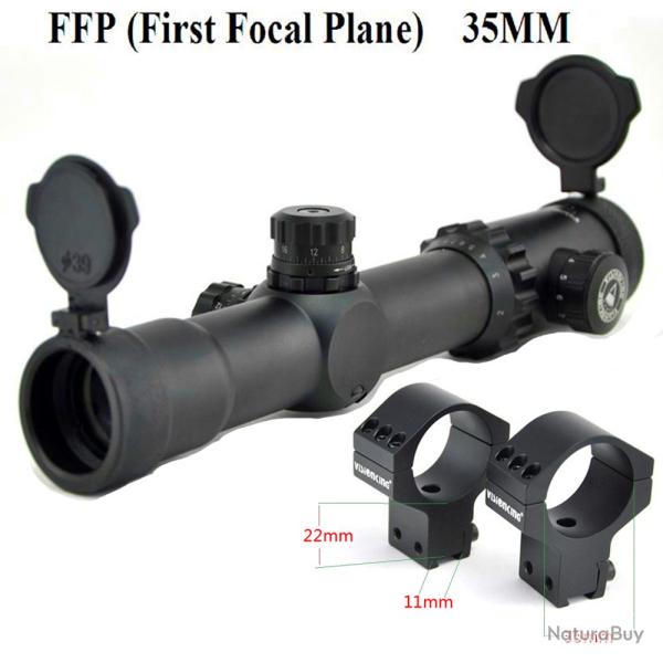 Visionking-Lunette de vis�e � grande vue, 1-10x30 FFP, tube de 35mm -**with 11mm mounts