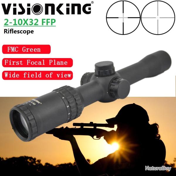 isionking 2-10x32 Lunette de vis�e grand angle FFP Illumination
