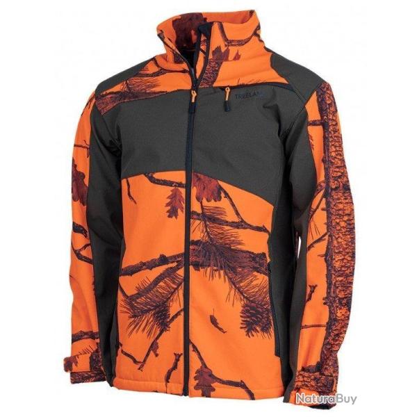 Veste outdoor Softshell camo orange TREELAND
