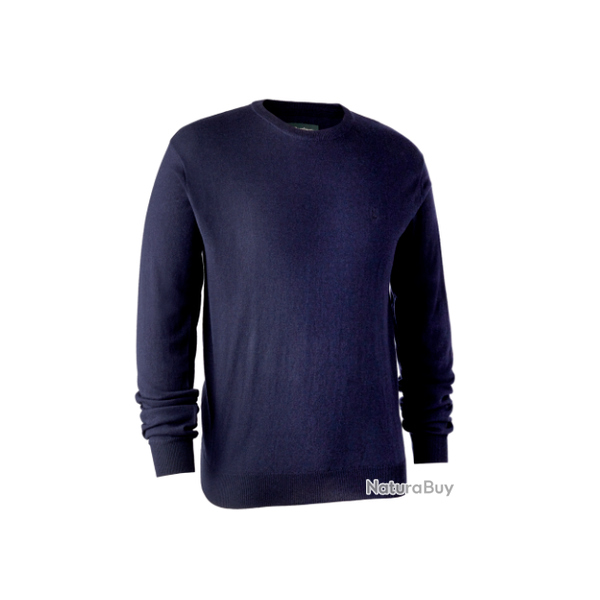 Pull en tricot col rond Kingston bleu DEERHUNTER-L