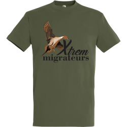 Tee shirt canard pilet vert XTREM MIGRATEURS