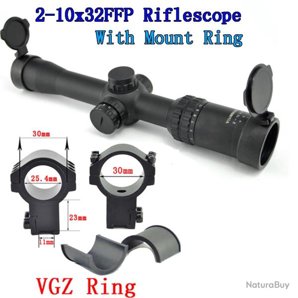 Visionking grand Angle 2-10x32 FFP -**with 11mm High Ring  LIVRAISON GRATUITE