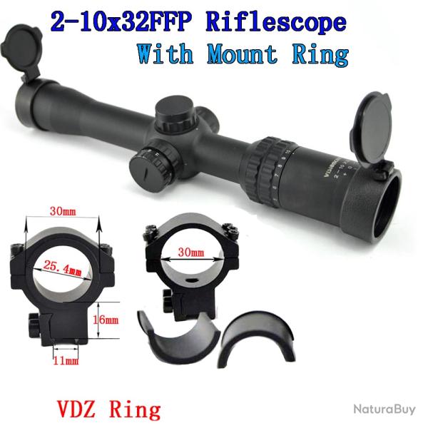 Visionking grand Angle 2-10x32 FFP -**with 11mm Low Ring  LIVRAISON GRATUITE
