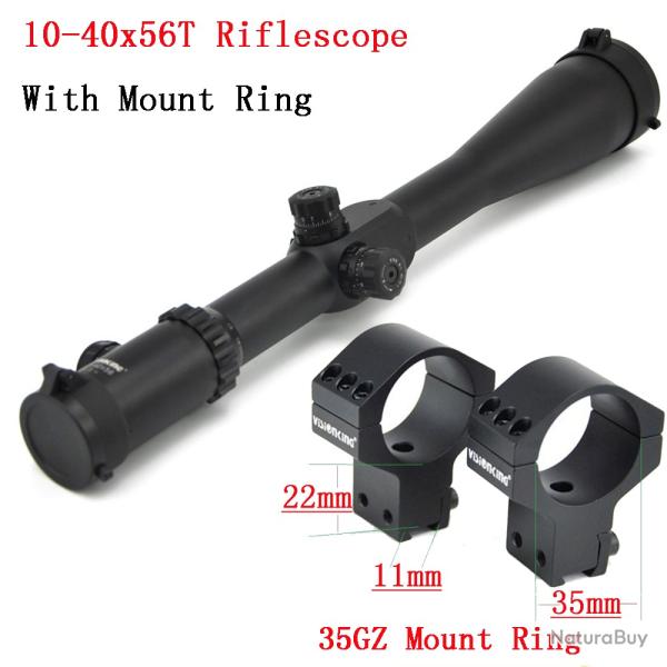 Visionking-Lunette de vise de chasse, 35mm 10-40x56T Sight -**With 11mm Ring